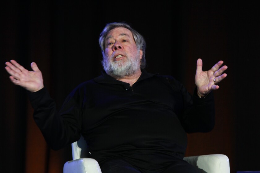 Steve Wozniak on stage at dig-in