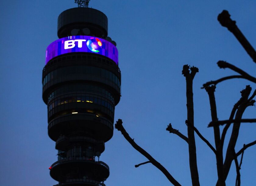 Tower above BT headquarters in London