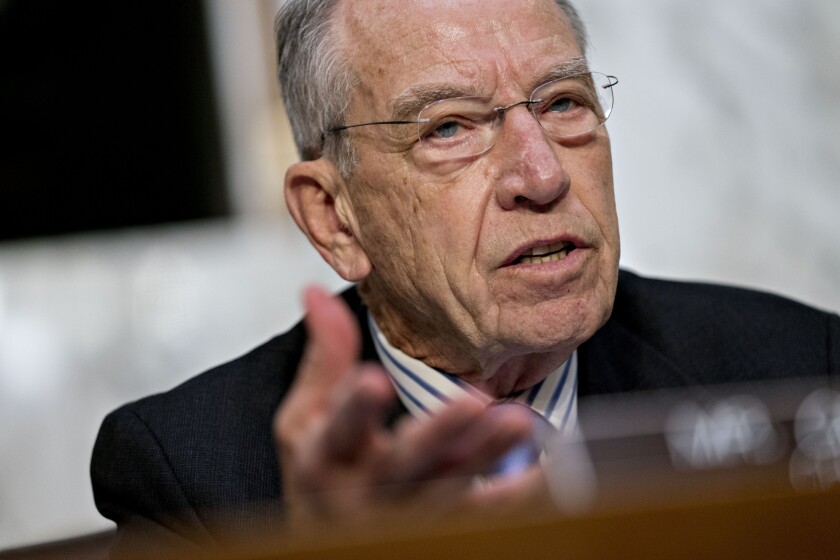 Senate Finance Committee chairman Chuck Grassley, R-Iowa