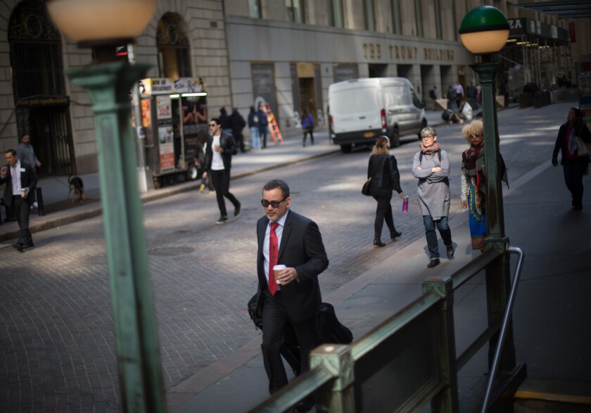man walking nYC street