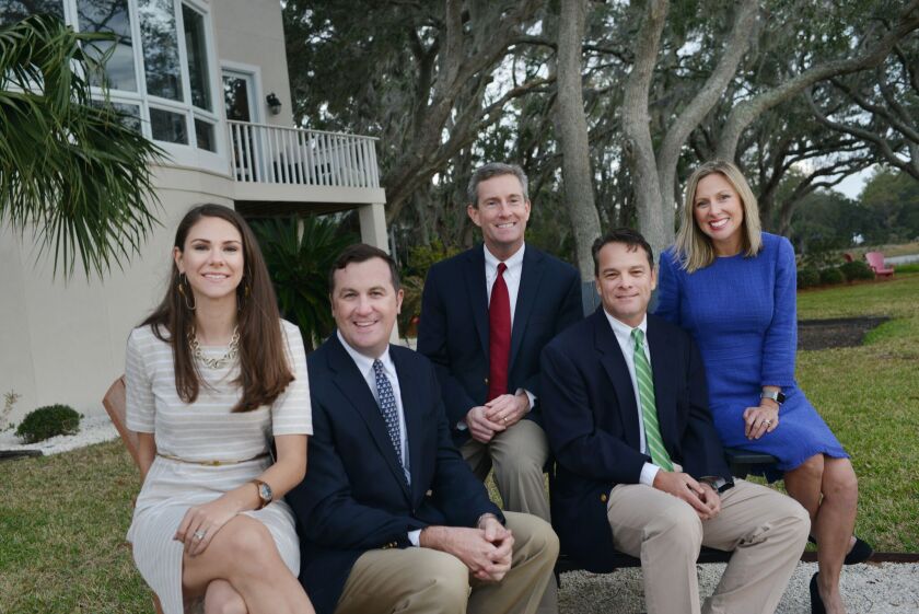 : A former Merrill Lynch team left the firm to found an independent practice, Sound View Wealth Advisors. From left to right: Lydia Moore, Eddie Ambrose, Emerson Ham III, Kelly Bouchillon and Melissa Bouchillon.