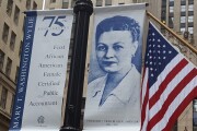 Mary T. Washington Wylie banner on LaSalle Street in Chicago