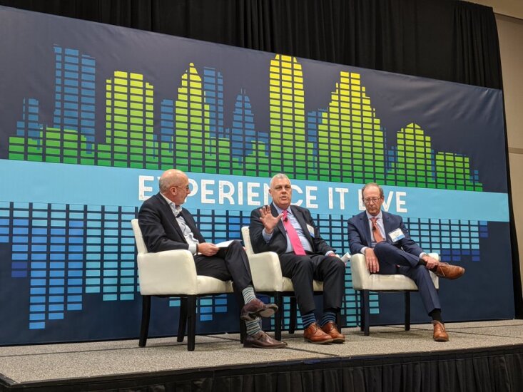 Tim Mayopoulos of Blend, Henry Cason of Fannie Mae, Tom Wind of U.S. Bank speak on their panel at the 2019 MBA Annual Conference