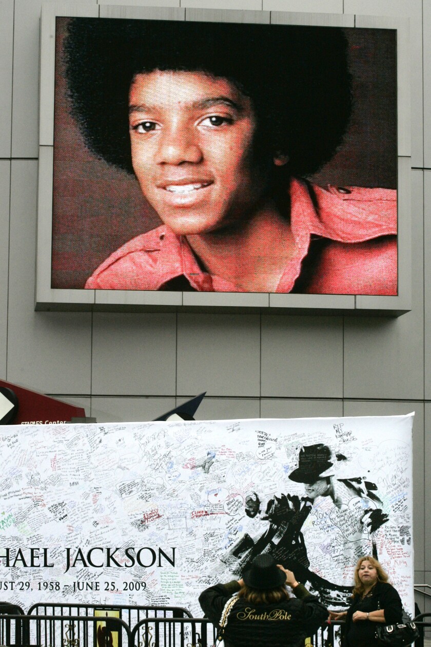 Michael Jackson memorial at the Staples Center in Los Angeles in July 2009