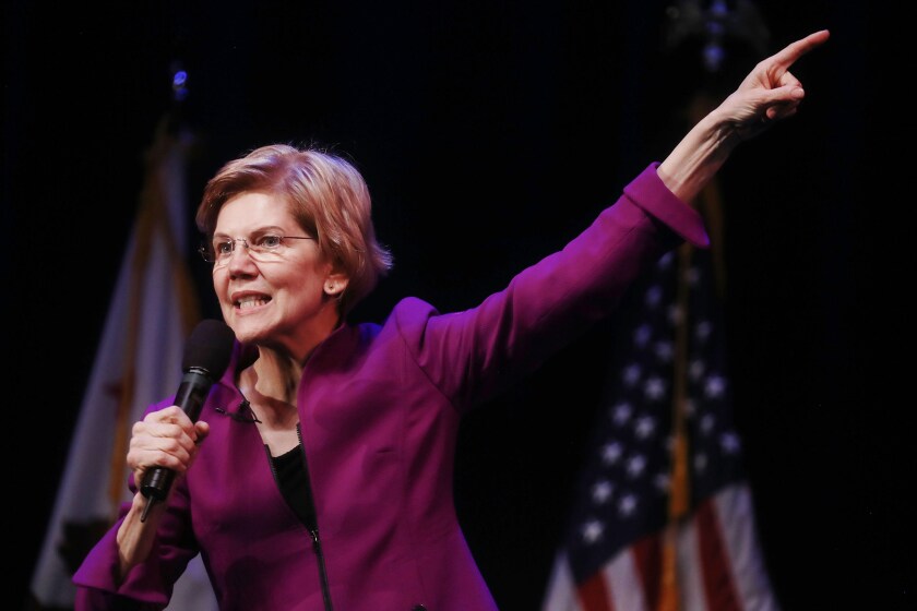 U.S. Senator and Democratic presidential candidate Elizabeth Warren, D-Mass., speaks at an organizing event.