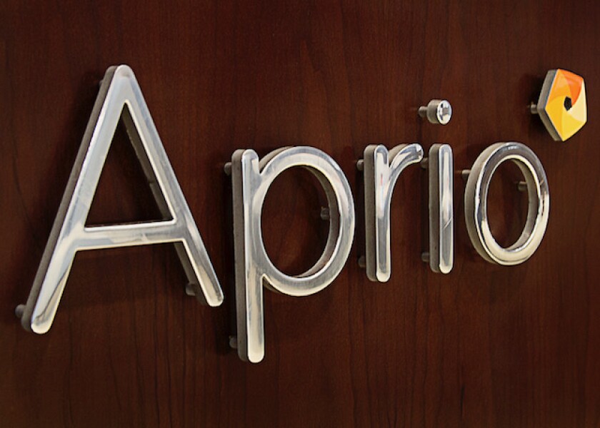 Aprio logo on wall