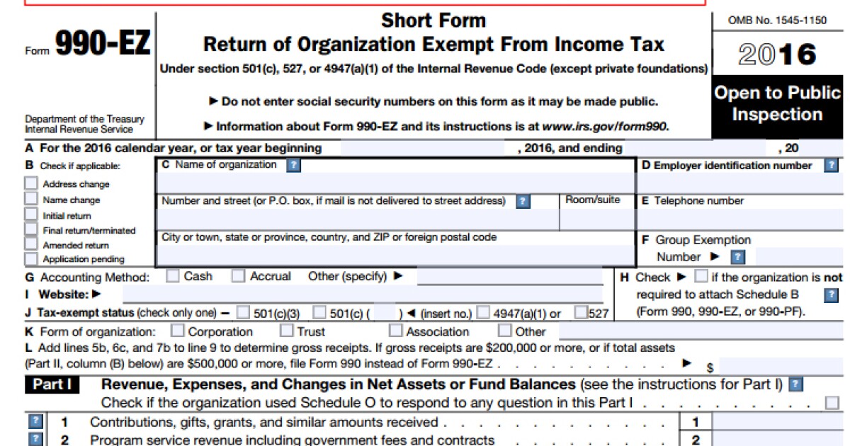 Form 990-EZ for nonprofits updated | Accounting Today