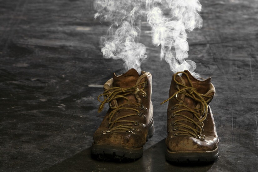 Disappearing and leaving shoes smoking