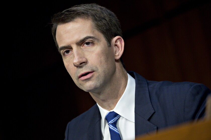 Senator Tom Cotton, a Republican from Arkansas