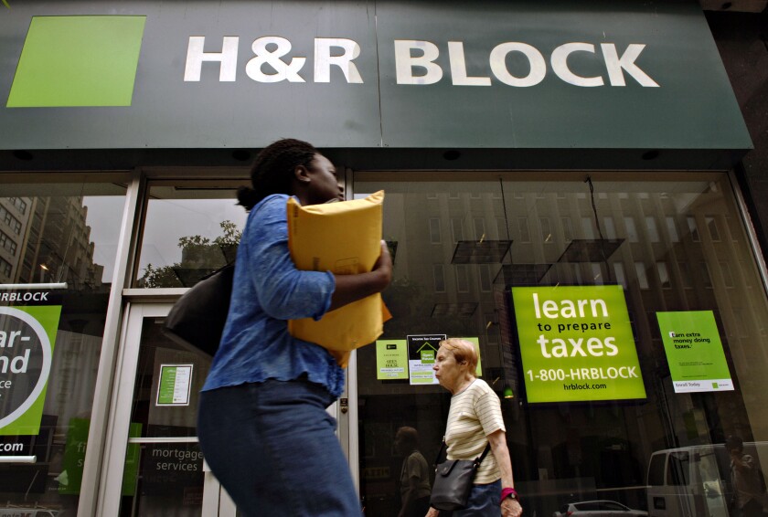 An H&R Block tax prep office