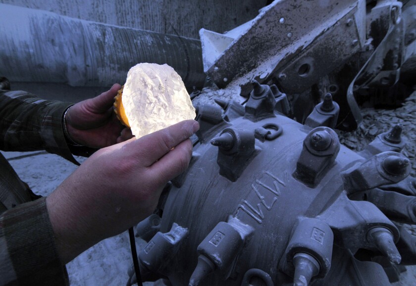 Halite, aka rock salt, at the KGHM Polska Miedz SA owned Polkowice-Sieroszowice copper mine in Polkowice, Poland, March 3, 2010 BLOOMBERG