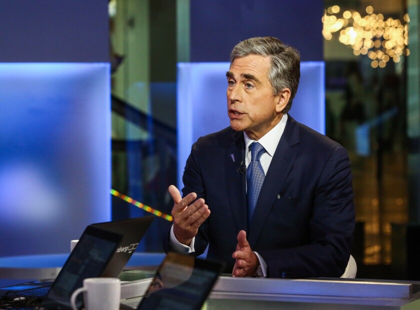 Russell Goldsmith, chief executive officer and chairman of City National Bank, speaks during a Bloomberg Television interview in New York, U.S., on Monday, Sept. 26, 2016