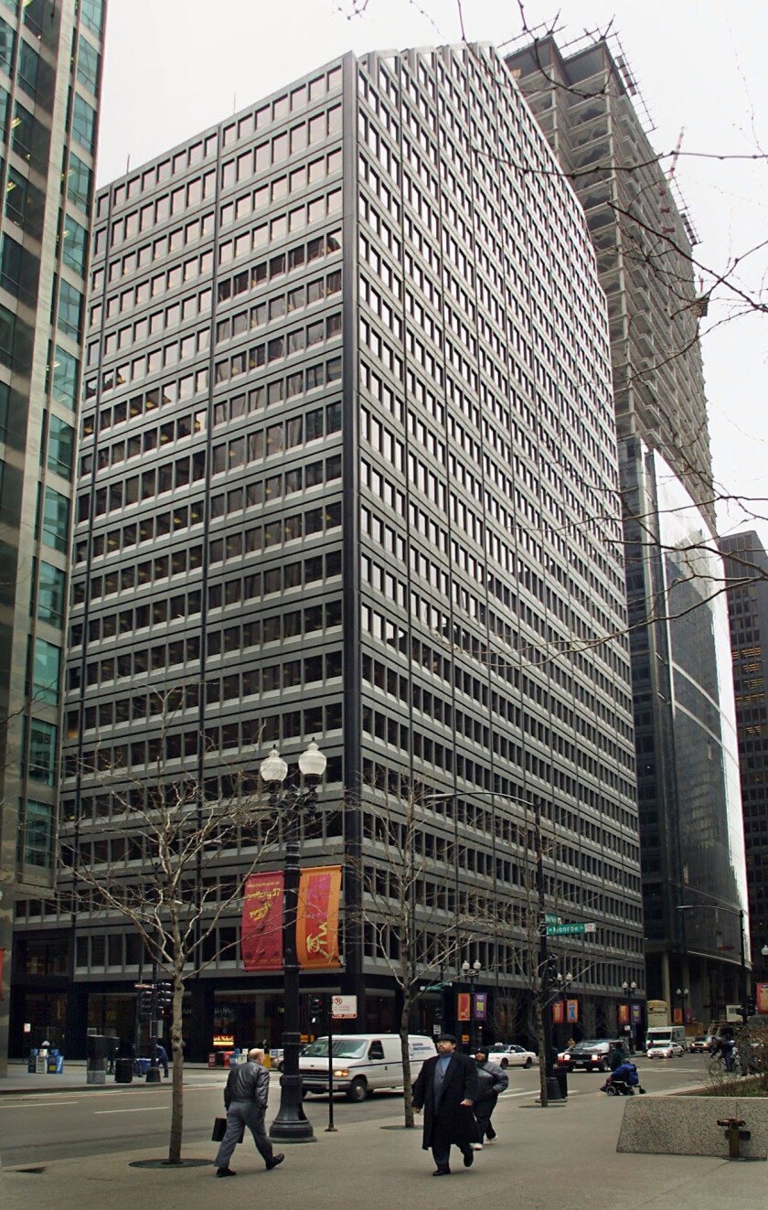 The Chicago building housing the headquarters of Arthur Andersen in 2002