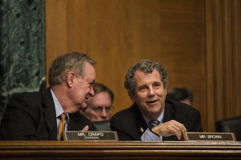 Senate Banking Committee Chairman Mike Crapo and ranking Democratic member Sherrod Brown