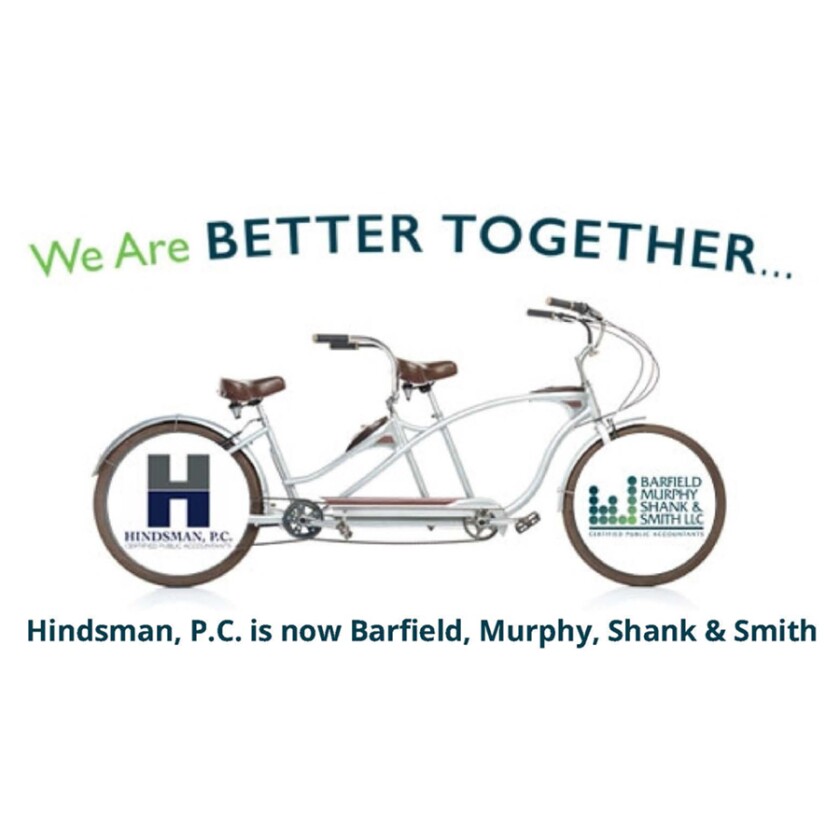 Hindsman merger with Barfield, Murphy, Shank & Smith graphic