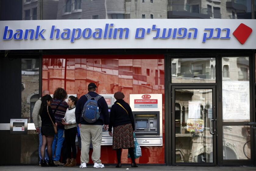 A Bank Hapoalim branch in Jerusalem