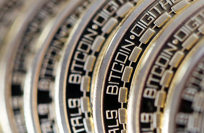 Roll of bitcoins.