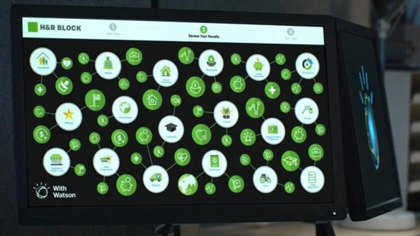A screen demonstrating the interaction of IBM's Watson and tax prep