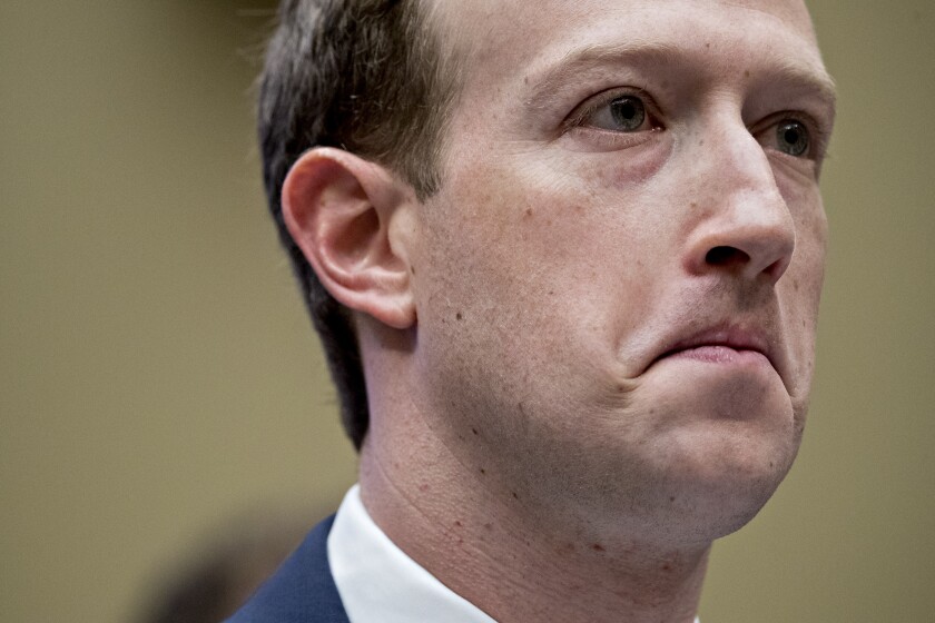 Mark Zuckerberg testifying on Capitol Hill on April 11, 2018