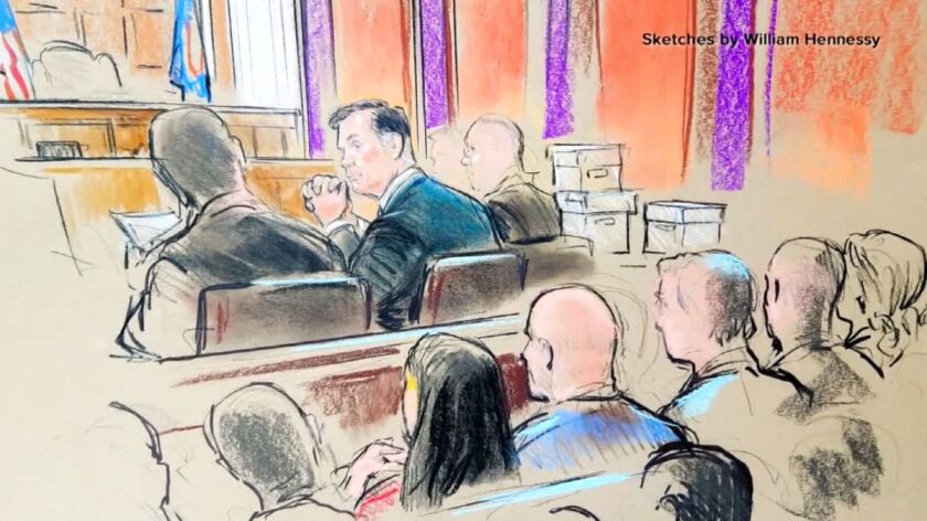 A courtroom sketch of the Paul Manafort trial