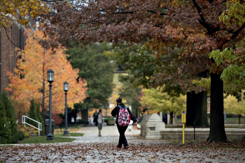 Student on campus