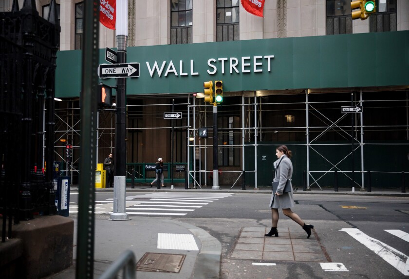 Broadway near the New York Stock Exchange