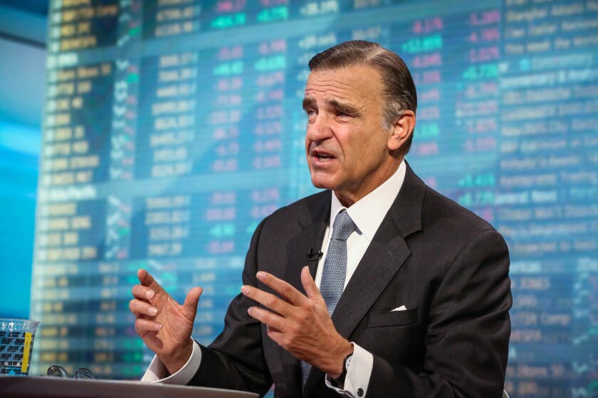 SASB Foundation chair Robert Steel, CEO of Perella Weinberg Partners, speaks during a Bloomberg Television interview