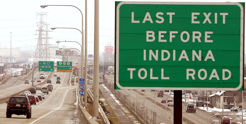 A toll road in Indiana