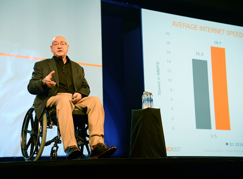 Jon Baron addressing the 2017 Thomson Reuters user conference