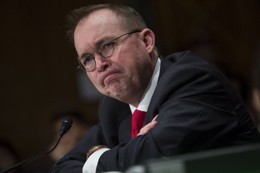 White House acting chief of staff Mick Mulvaney