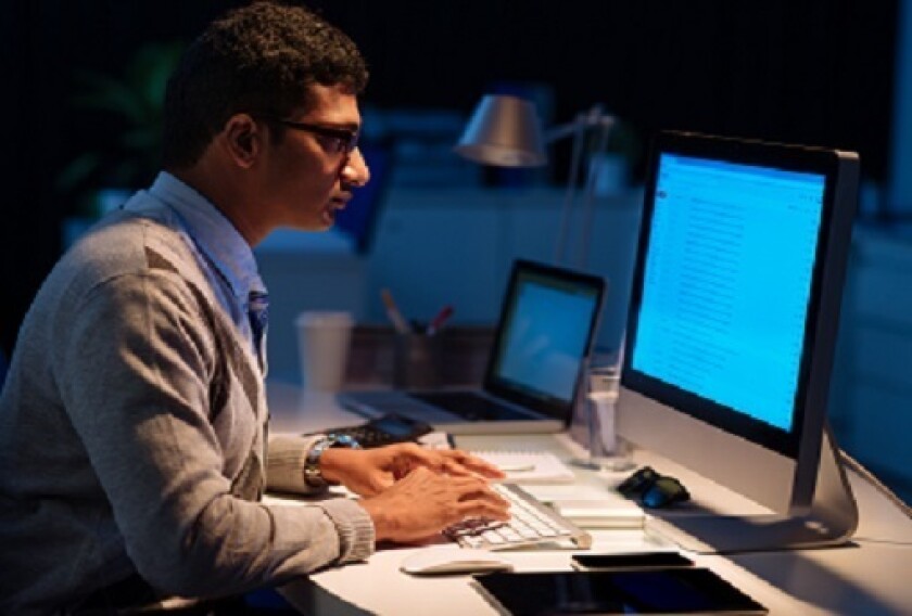 Working late at night