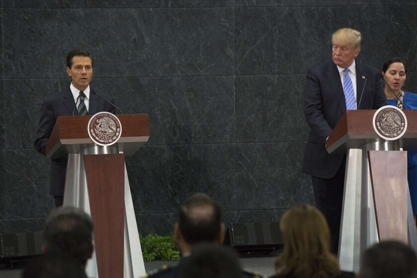 Trump meets Mexico president Enrique Pena Nieto