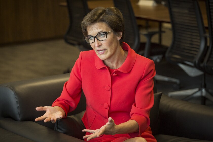 Jane Fraser, Citigroup's Latin America chief, may be a candidate for Wells Fargo's CEO search. Photograph: Rodrigo Capote/Bloomberg
