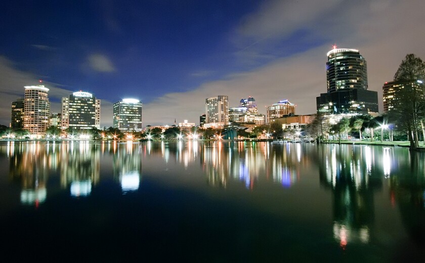 Orlando night skyline